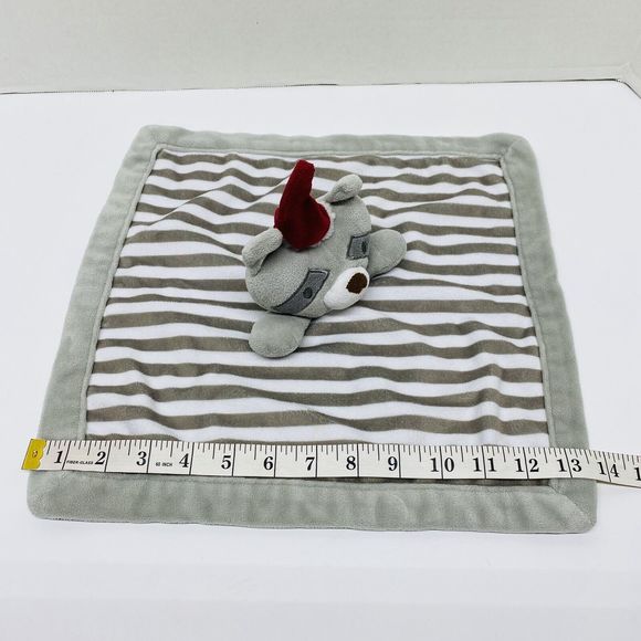Levtex Baby Lovey Raccoon w/Santa Hat Gray White Striped Security Blanket Read - Picture 11 of 11